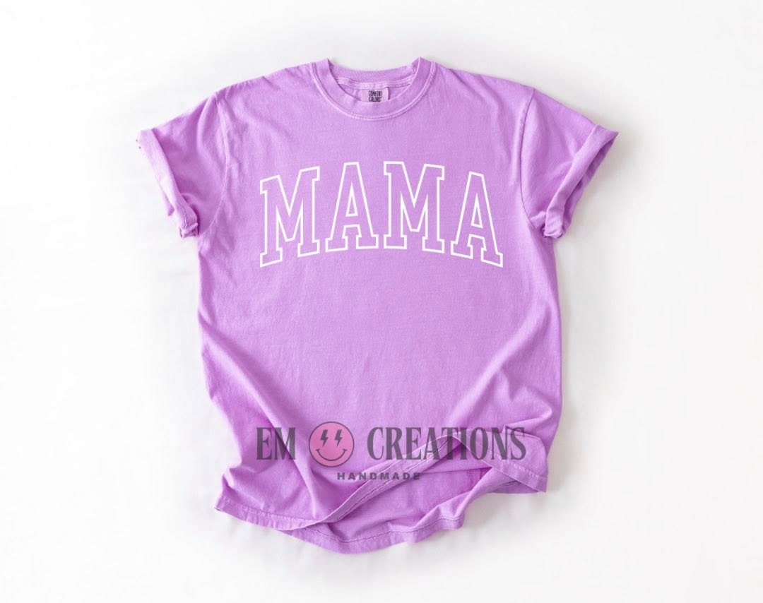 Neon Embroidered Mama Tee