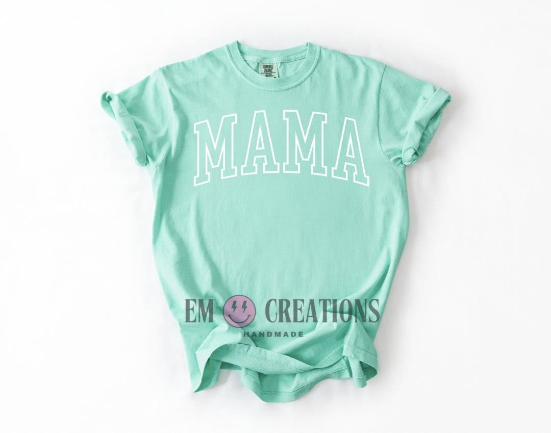 Neon Embroidered Mama Tee