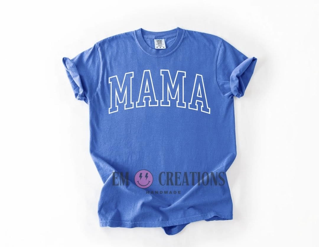 Neon Embroidered Mama Tee