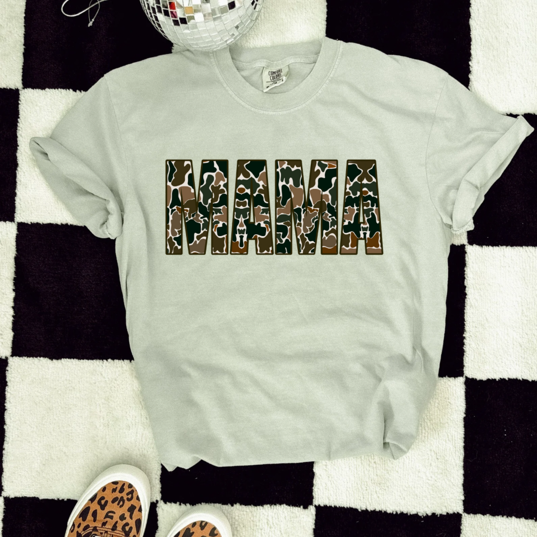 Mama Of Both Funny T-Shirt For Women - Distressed Camo Leopard Bleached Tee - View #6