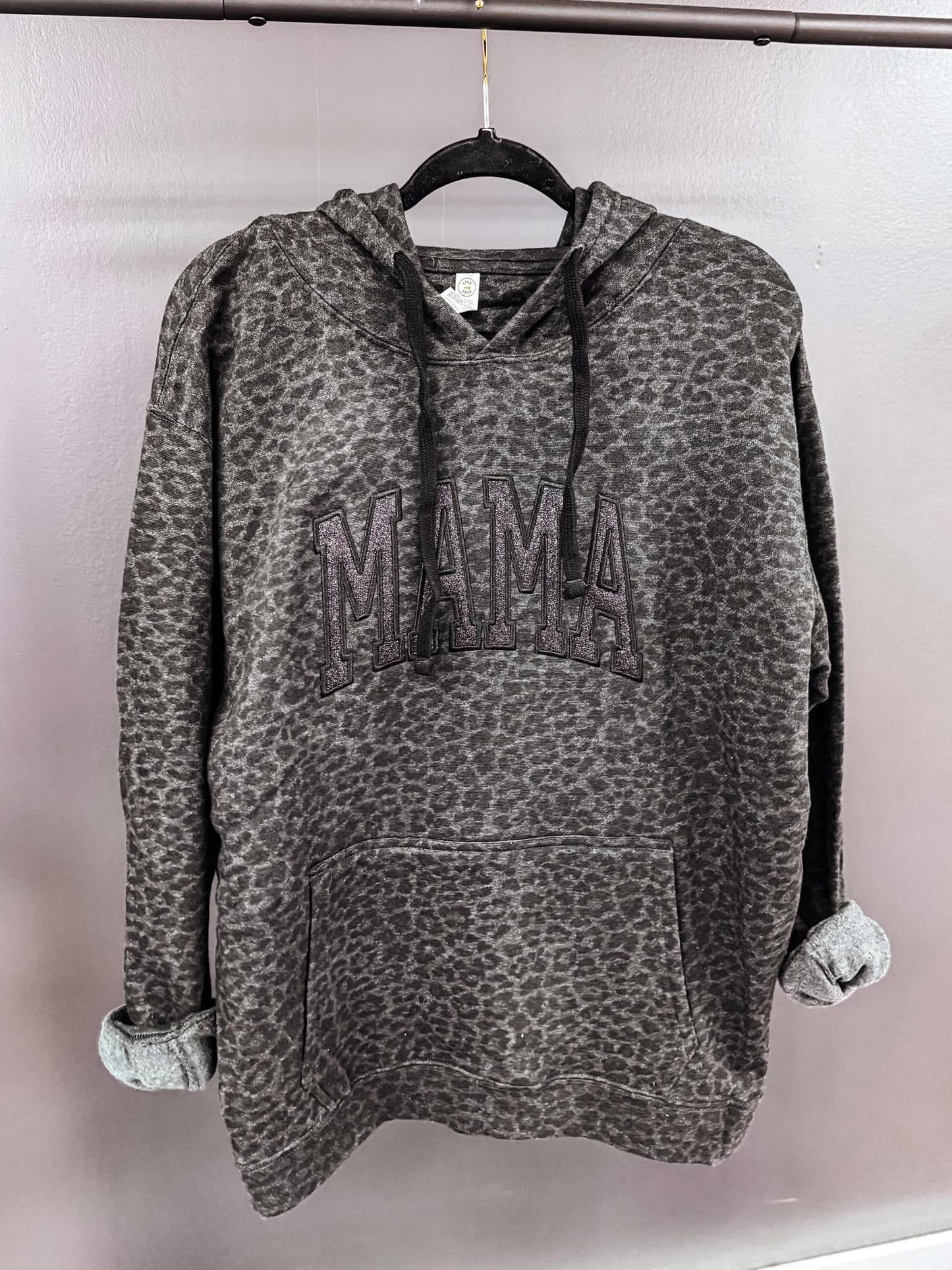 Leopard Mama embroidered hoodie