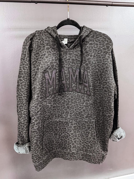 Leopard Mama embroidered hoodie