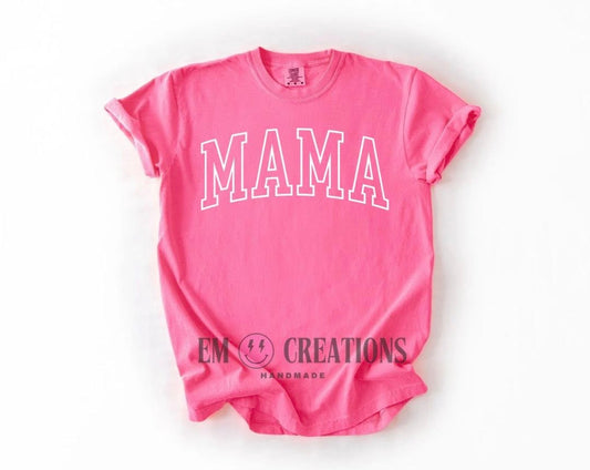 Neon Embroidered Mama Tee