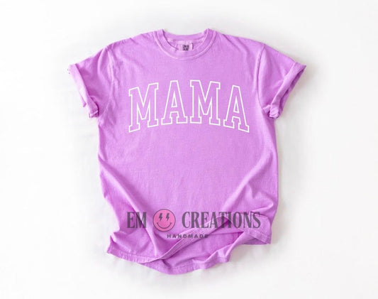Neon Embroidered Mama Tee