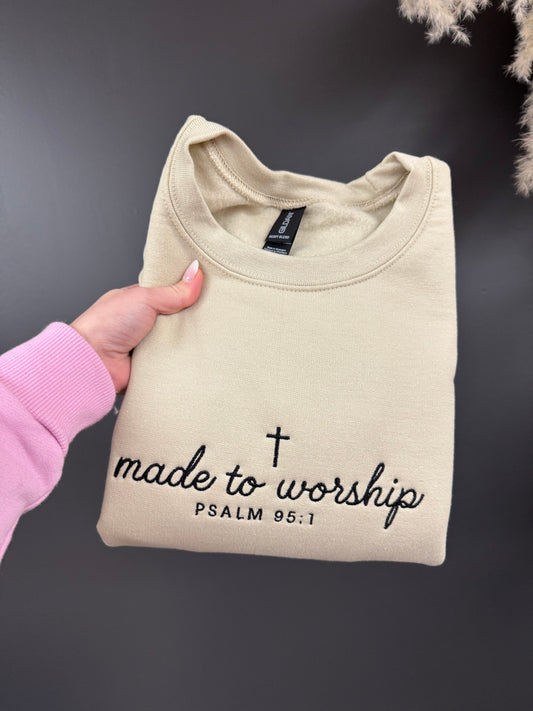 Made To Worship Embroidered Crewneck
