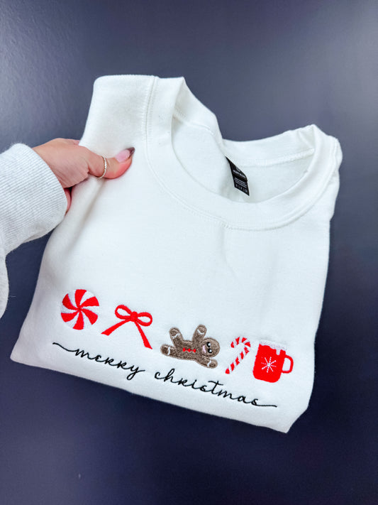 Christmas Icons Embroidered Crewneck