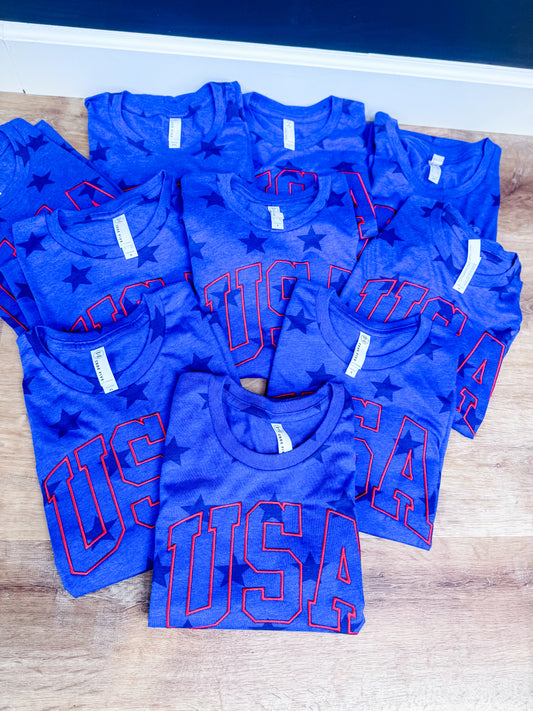 USA Embroidered Star Tee