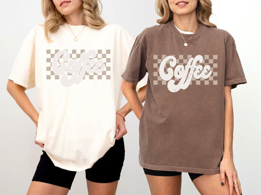 Coffee Checkered Tee